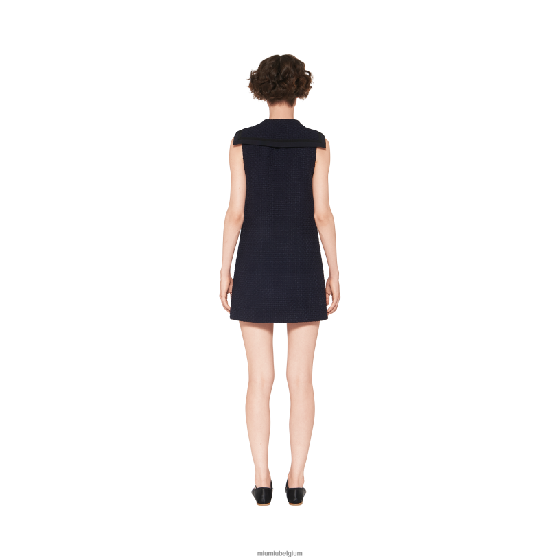 Miu Miu marinetweed mini-jurk N8F6L388 klaar om te dragen