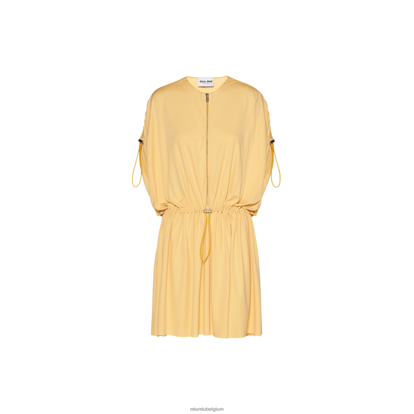 Miu Miu topaasorganzine mini-jurk N8F6L375 klaar om te dragen