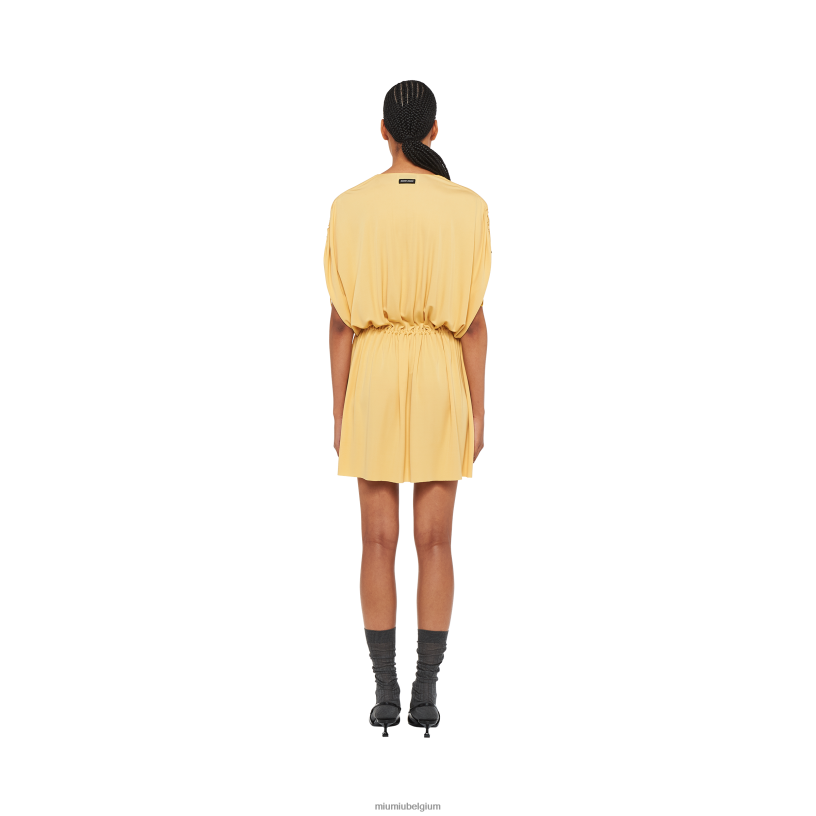 Miu Miu topaasorganzine mini-jurk N8F6L375 klaar om te dragen