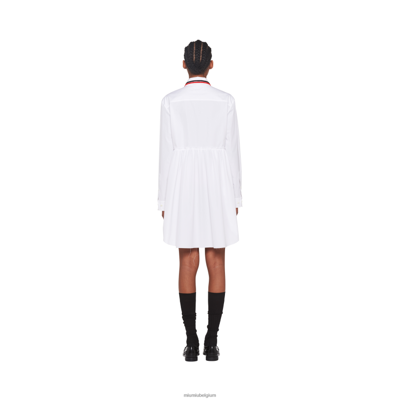 Miu Miu witpopeline mini-jurk N8F6L439 klaar om te dragen