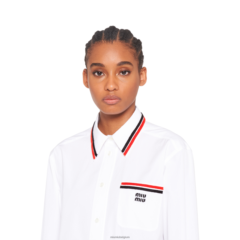 Miu Miu witpopeline mini-jurk N8F6L439 klaar om te dragen