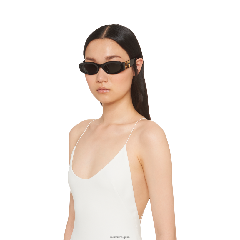 Miu Miu witstretch cady jurk met veren N8F6L397 klaar om te dragen