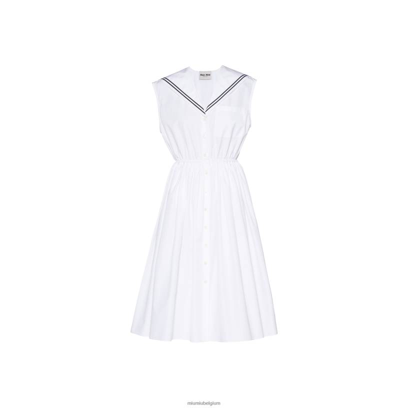 Miu Miu witzeeman popeline jurk N8F6L390 klaar om te dragen