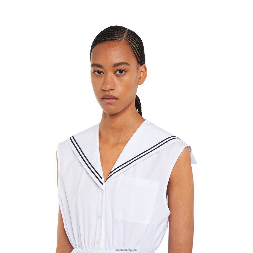 Miu Miu witzeeman popeline jurk N8F6L390 klaar om te dragen