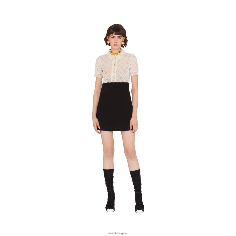 Miu Miu zwartcady mini-jurk N8F6L447 klaar om te dragen