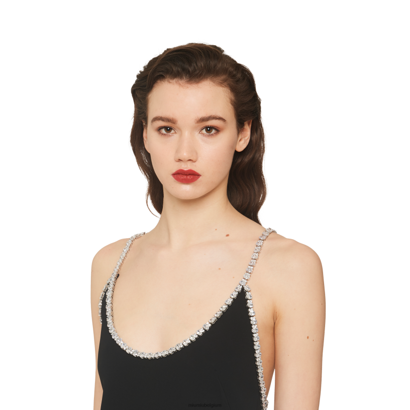 Miu Miu zwartcady mini-jurk N8F6L451 klaar om te dragen