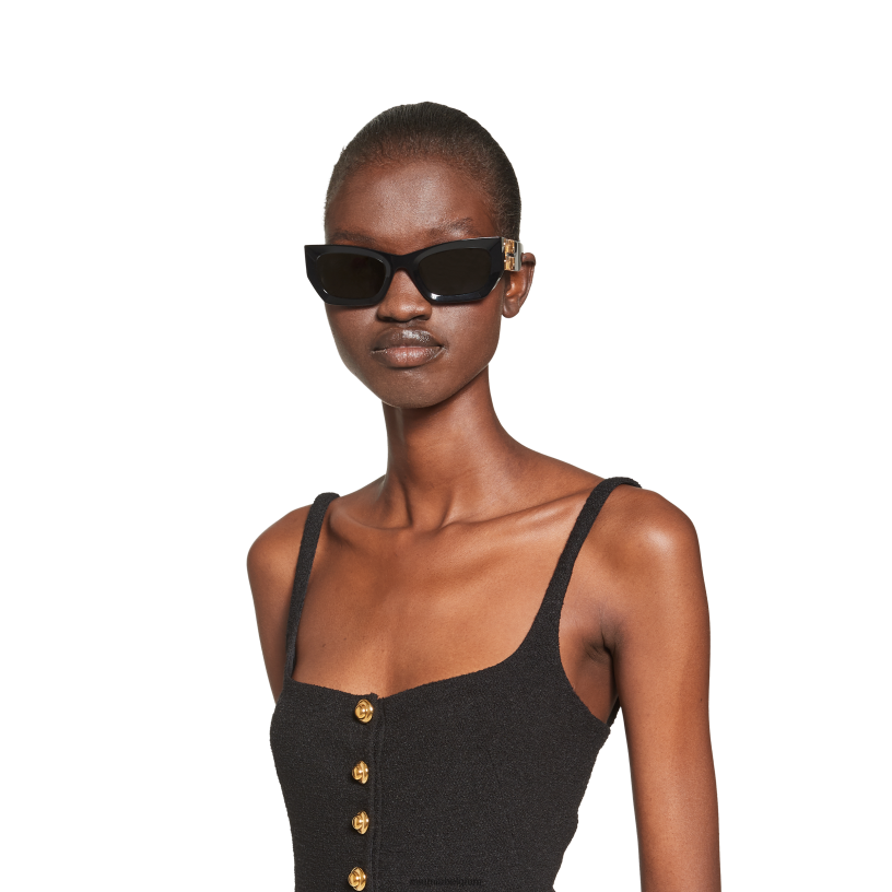 Miu Miu zwartkorte jurk in stretch bouclé N8F6L406 klaar om te dragen