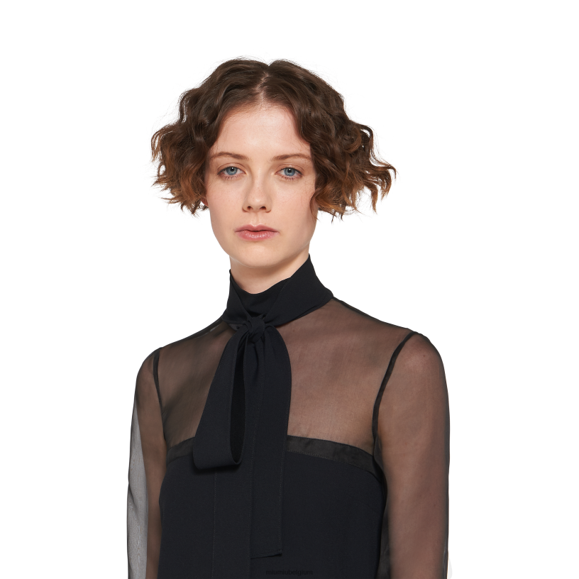 Miu Miu zwartsable mini-jurk N8F6L434 klaar om te dragen