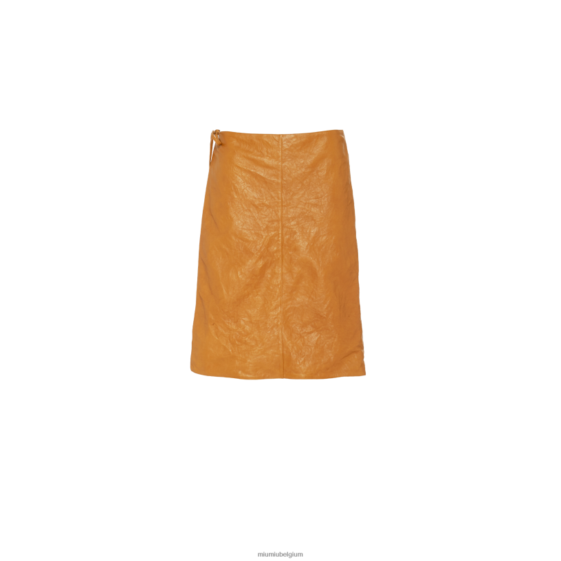 Miu Miu natuurlijknappa leren rok N8F6L562 klaar om te dragen
