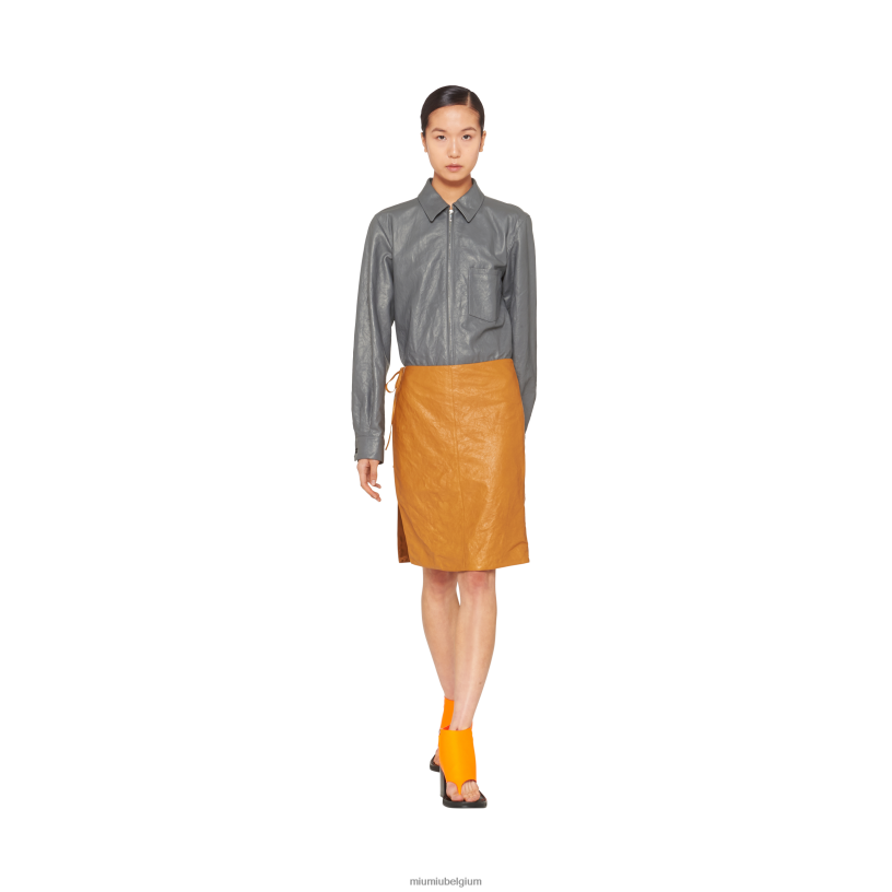 Miu Miu natuurlijknappa leren rok N8F6L562 klaar om te dragen