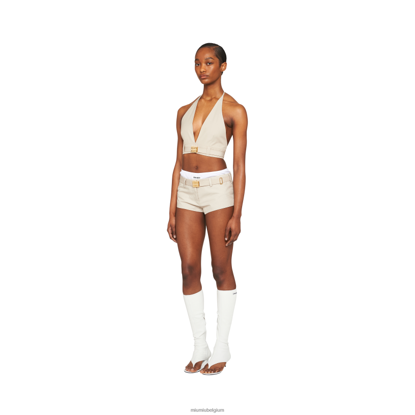 Miu Miu kalksteentop van panamakatoen N8F6L575 klaar om te dragen