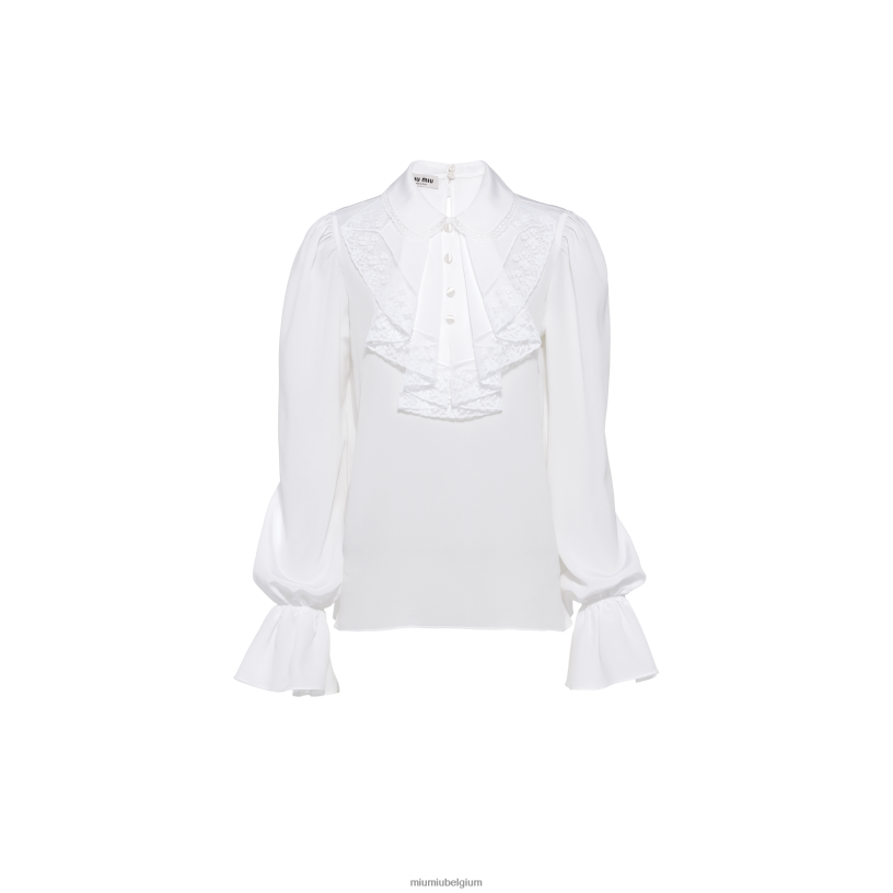 Miu Miu witcrêpe de chine blouse N8F6L650 klaar om te dragen