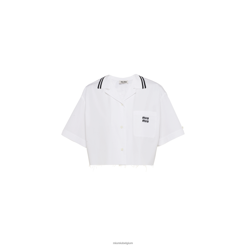 Miu Miu witpopeline overhemd N8F6L576 klaar om te dragen