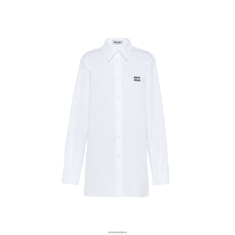 Miu Miu witpopeline overhemd N8F6L586 klaar om te dragen