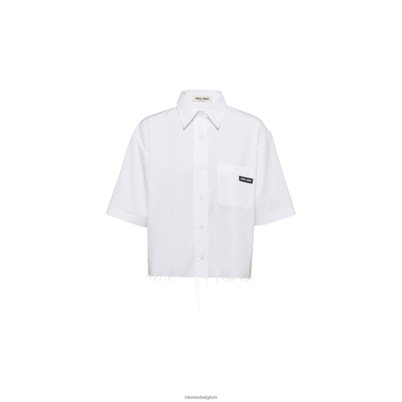 Miu Miu witpopeline overhemd N8F6L603 klaar om te dragen