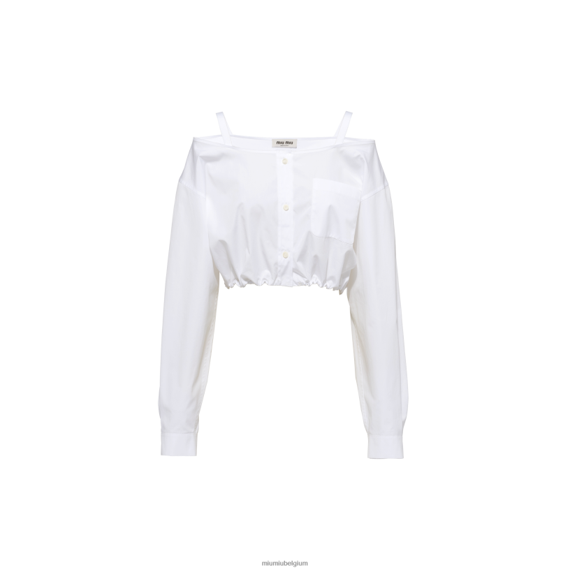 Miu Miu witpopeline overhemd N8F6L610 klaar om te dragen