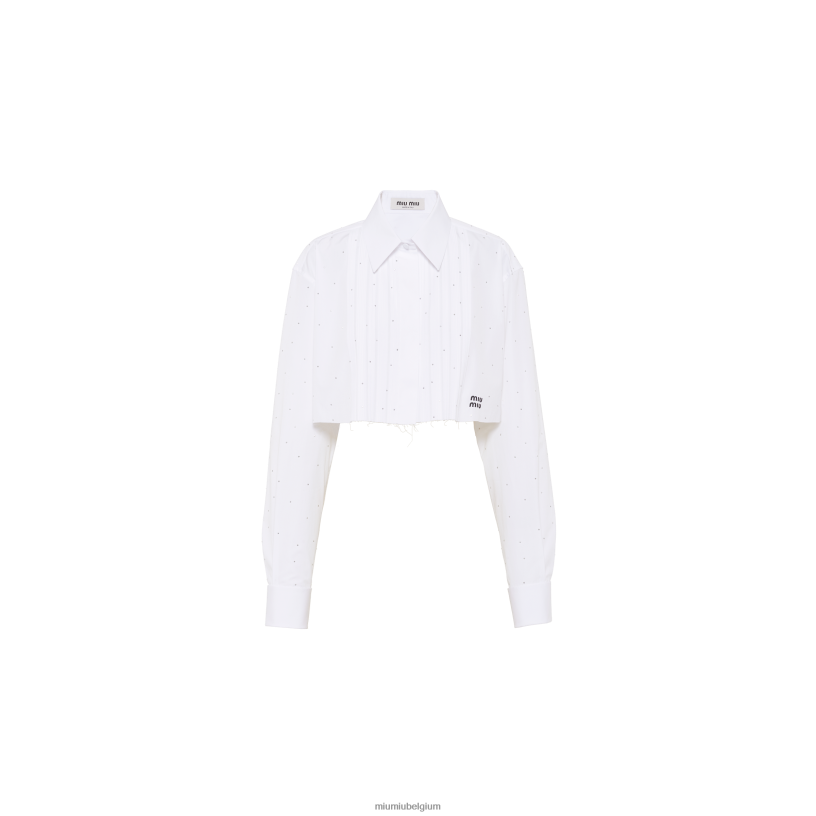 Miu Miu witpopeline overhemd N8F6L627 klaar om te dragen