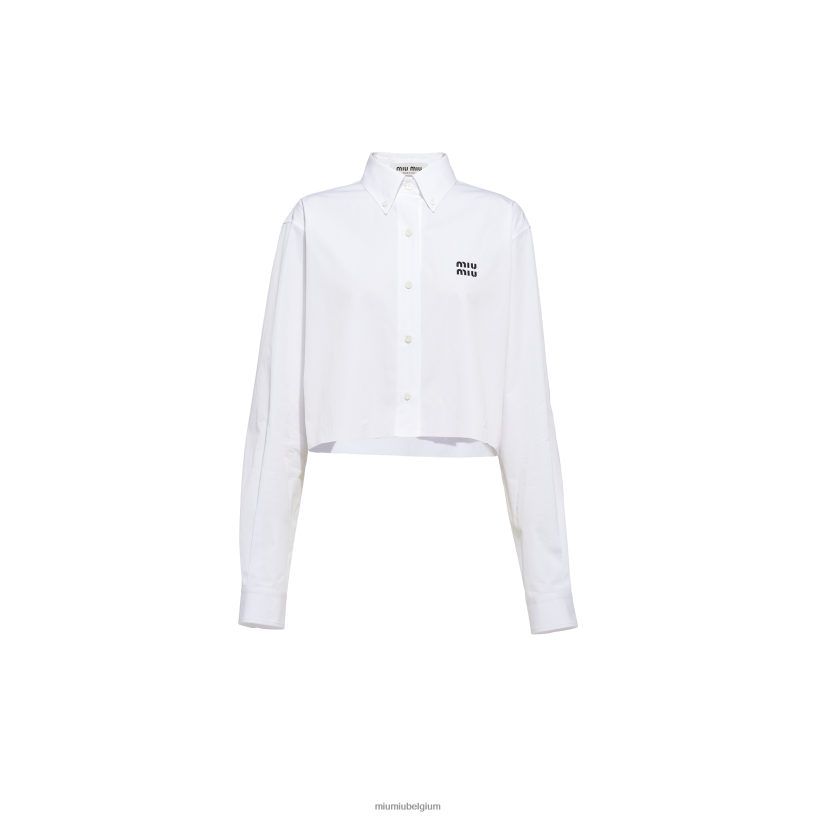 Miu Miu witpopeline overhemd N8F6L656 klaar om te dragen