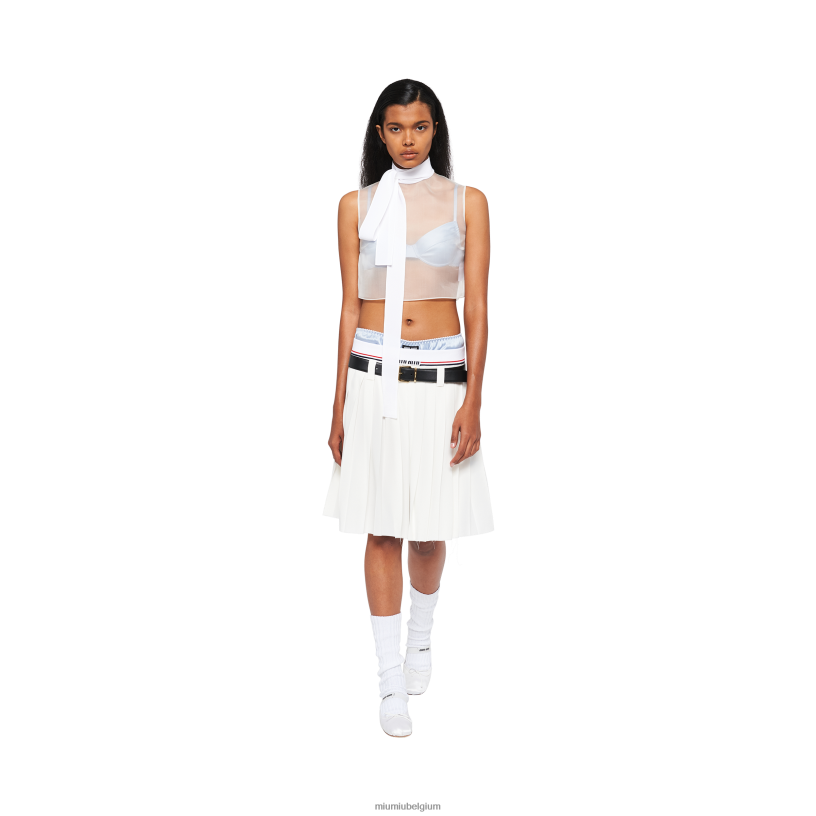 Miu Miu wittop van organza N8F6L663 klaar om te dragen