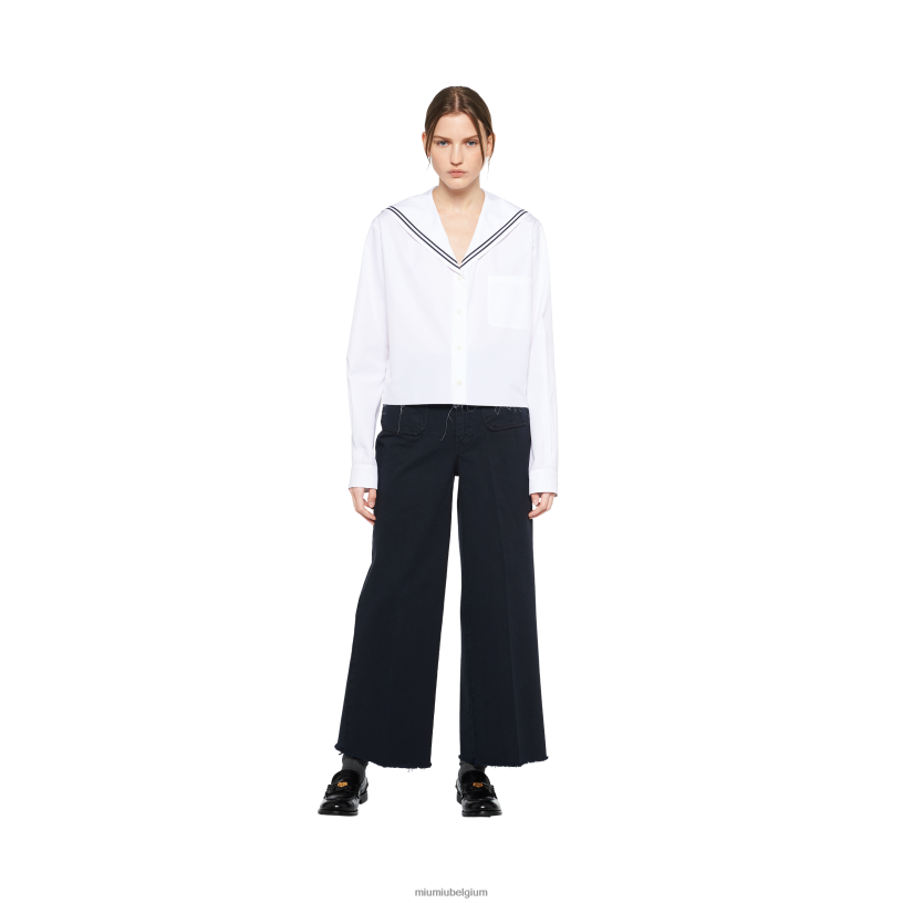 Miu Miu witzeeman popeline overhemd N8F6L607 klaar om te dragen