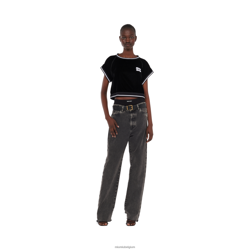 Miu Miu zwartfluwelen bovenkant N8F6L636 klaar om te dragen