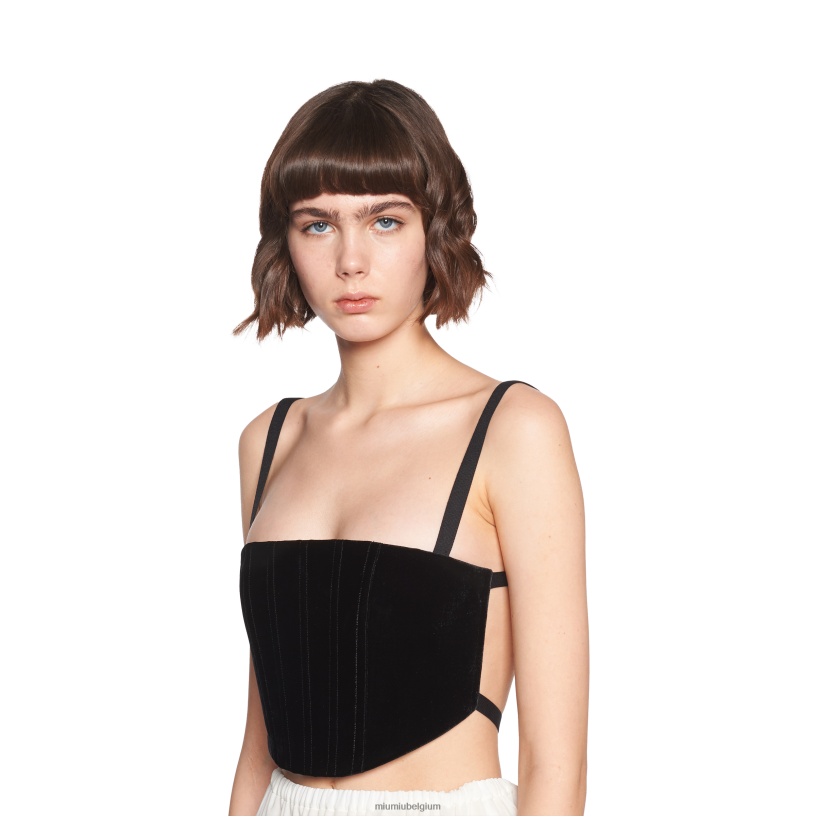 Miu Miu zwartfluwelen bovenkant N8F6L638 klaar om te dragen