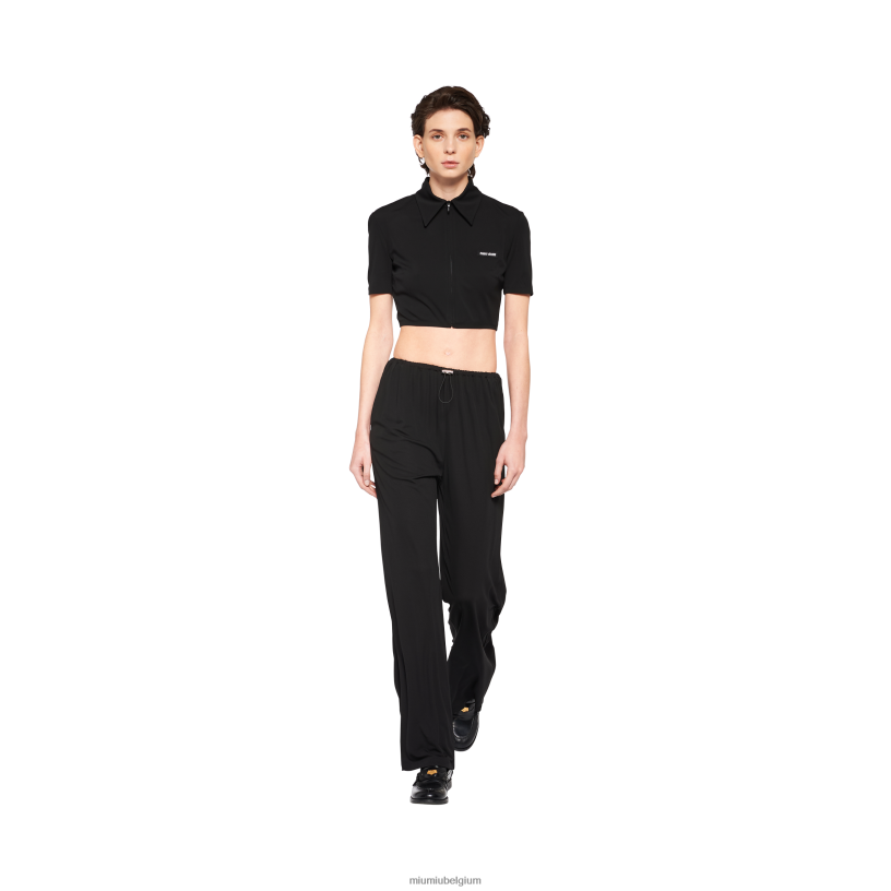 Miu Miu zwartorganza overhemd N8F6L595 klaar om te dragen