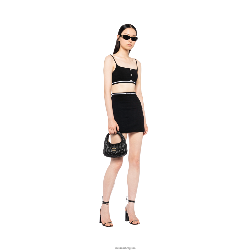 Miu Miu zwartviscose top N8F6L631 klaar om te dragen