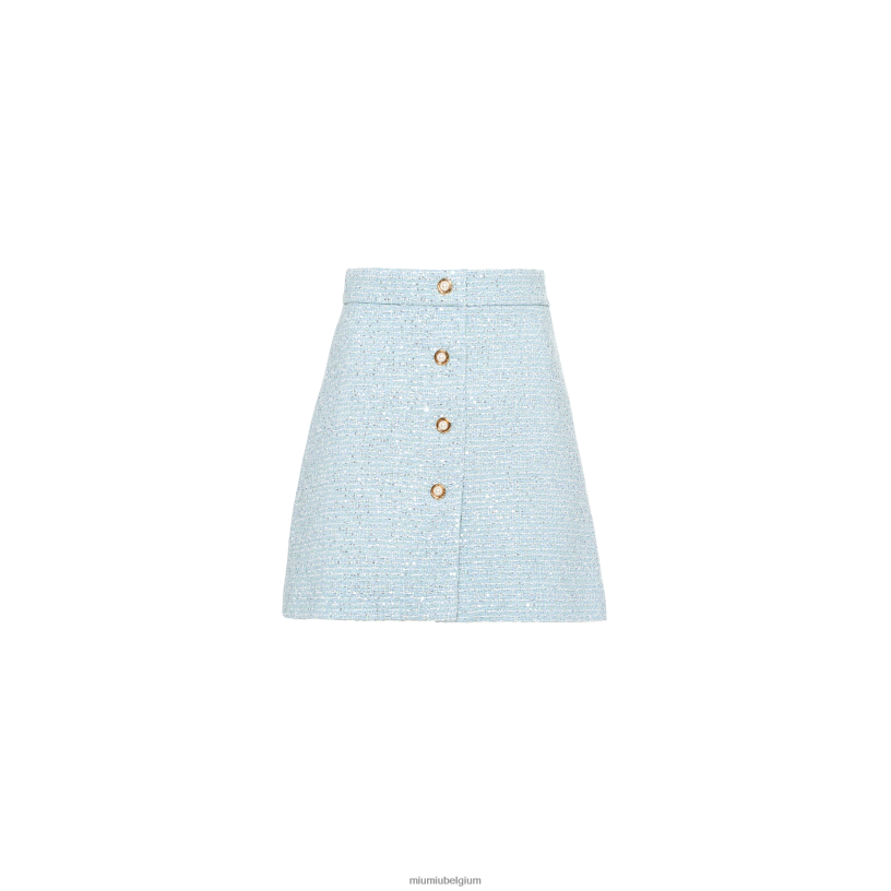 Miu Miu astrotweed minirok met lovertjes N8F6L909 klaar om te dragen