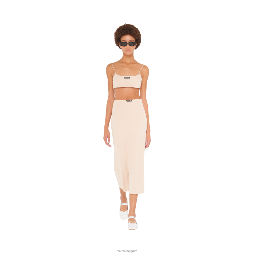 Miu Miu cameostretch jersey rok N8F6L875 klaar om te dragen