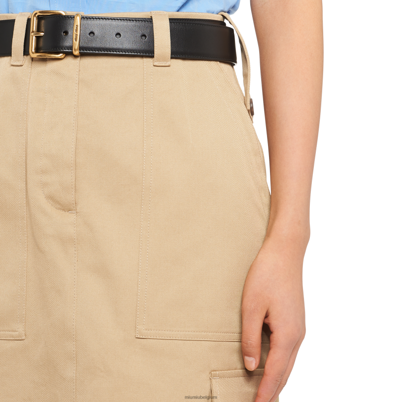 Miu Miu koordchino midi-rok N8F6L862 klaar om te dragen