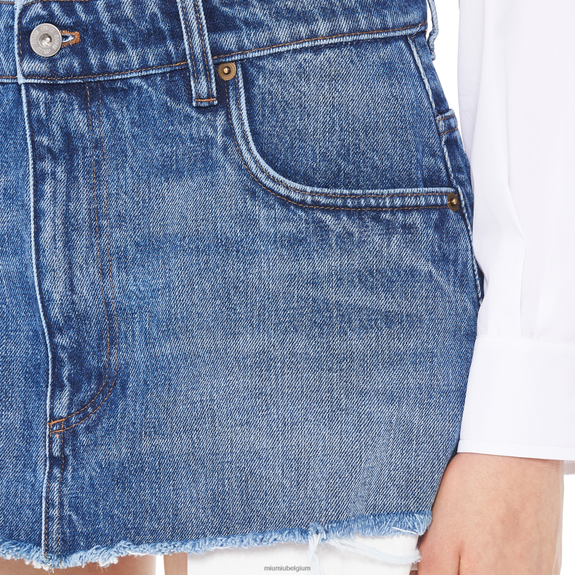 Miu Miu marinedenim minirok N8F6L933 klaar om te dragen