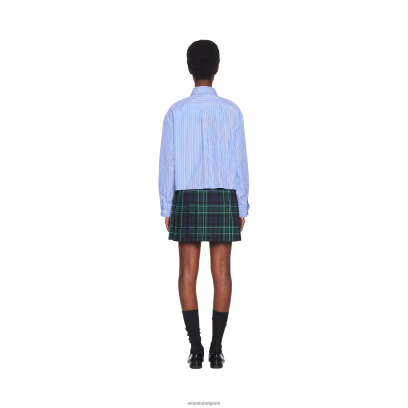 Miu Miu marinegeruite rok N8F6L914 klaar om te dragen