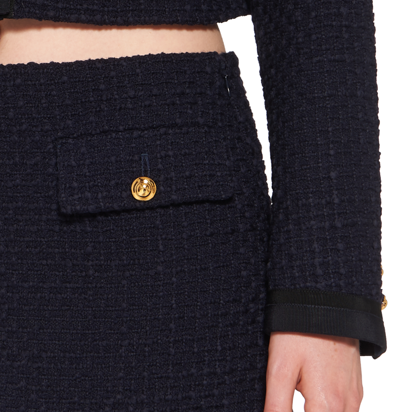 Miu Miu marinetweed minirok N8F6L869 klaar om te dragen