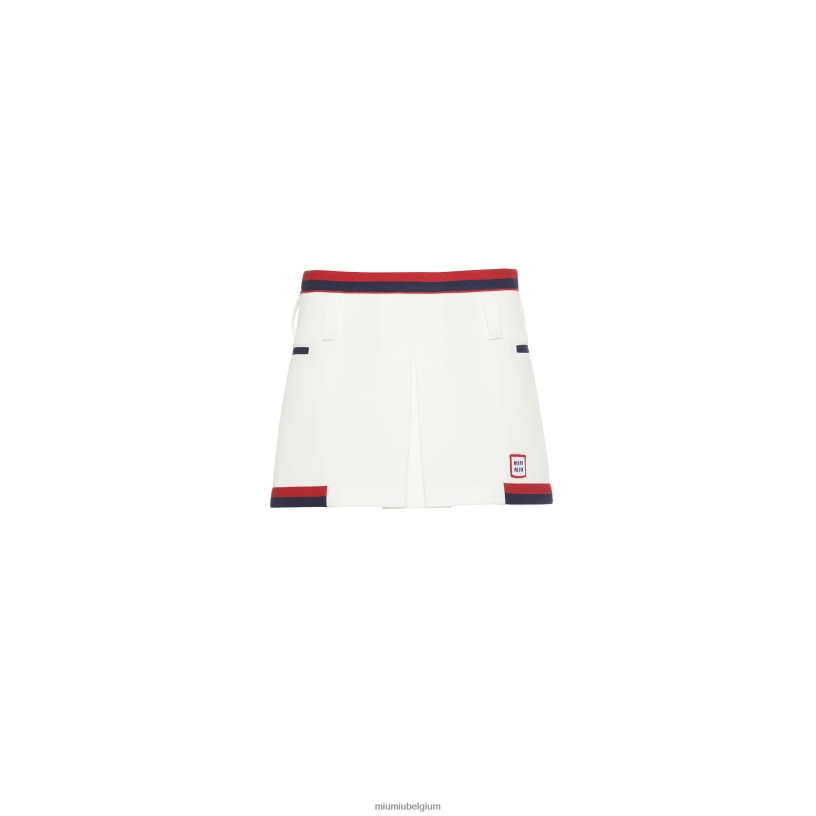 Miu Miu witjersey minirok N8F6L895 klaar om te dragen