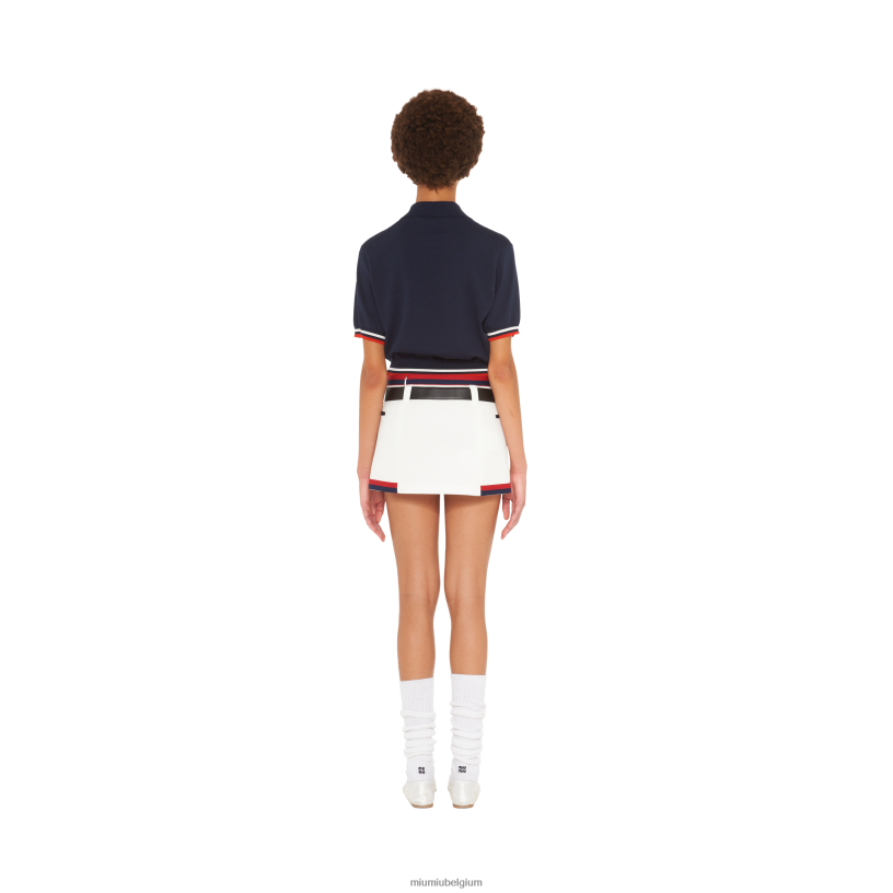 Miu Miu witjersey minirok N8F6L895 klaar om te dragen