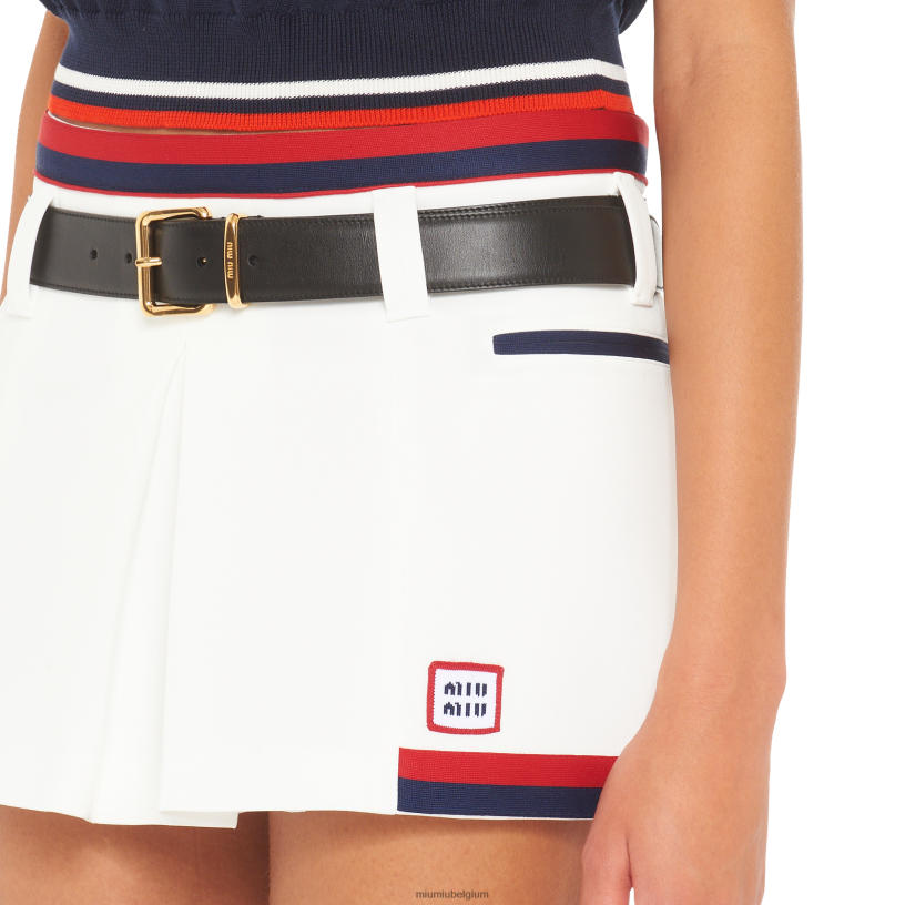 Miu Miu witjersey minirok N8F6L895 klaar om te dragen