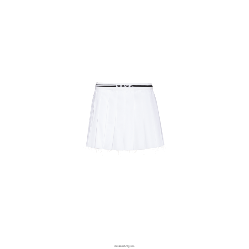 Miu Miu witpopeline minirok N8F6L836 klaar om te dragen