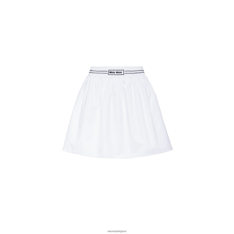 Miu Miu witpopeline minirok N8F6L837 klaar om te dragen