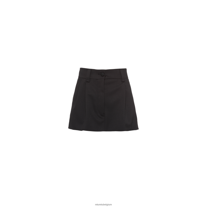 Miu Miu zwartgrain de poudre minirok N8F6L918 klaar om te dragen