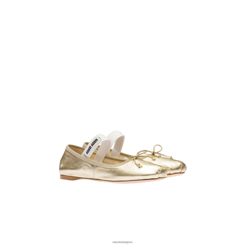 Miu Miu pyrietmordore ballerina's van nappaleer N8F6L276 schoenen