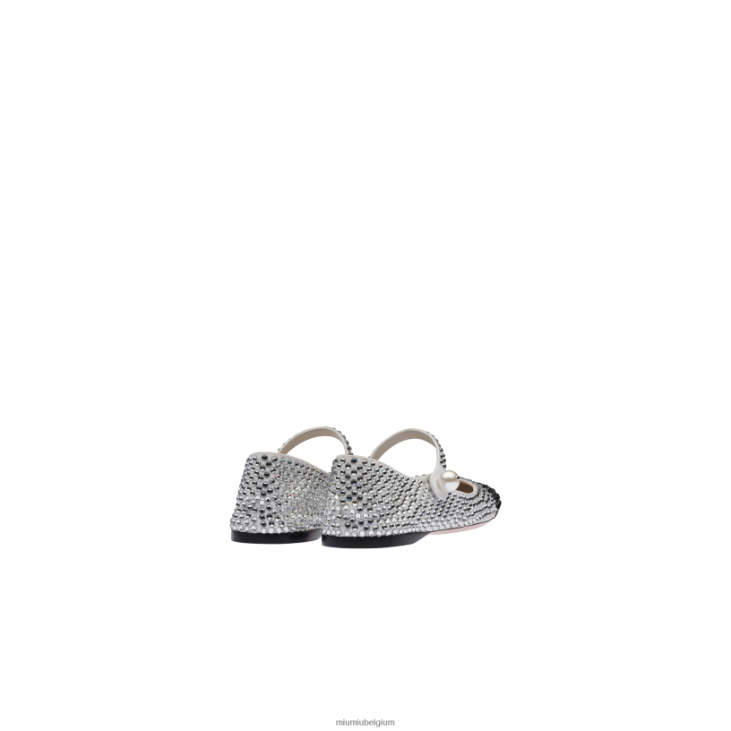 Miu Miu wit Zwartballerina's van katoengabardine N8F6L287 schoenen