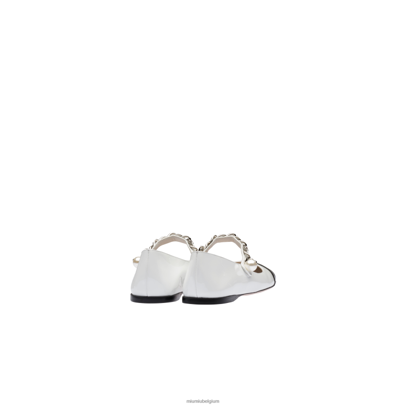 Miu Miu wit Zwartlakleren ballerina's N8F6L286 schoenen
