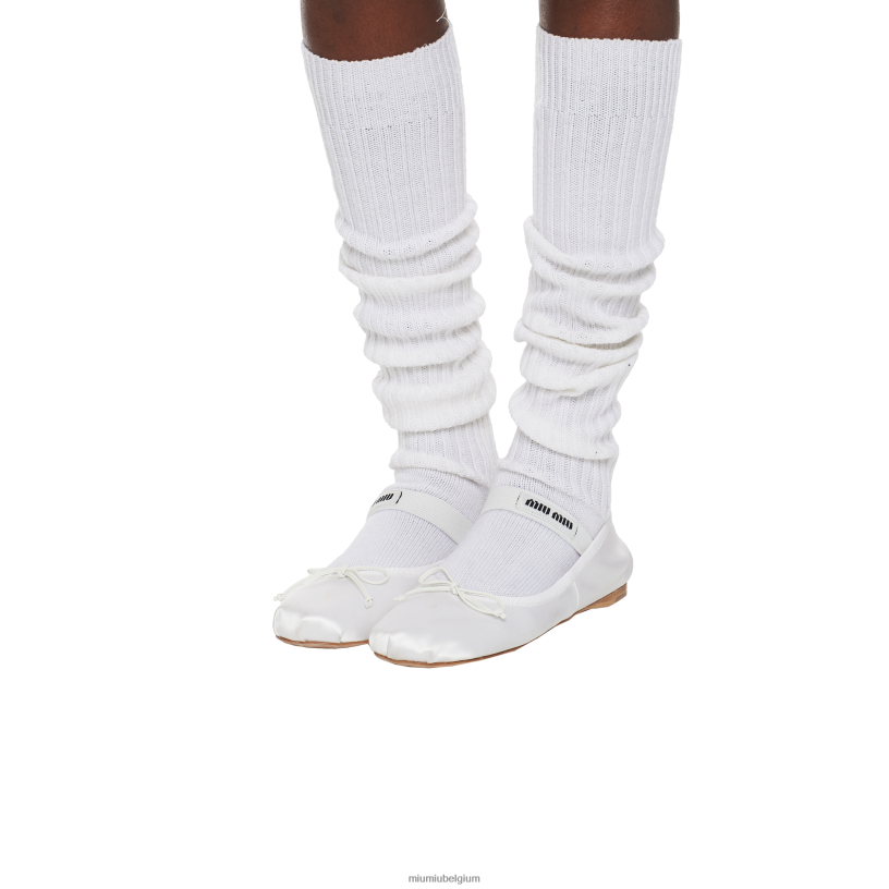 Miu Miu witsatijnen ballerina's N8F6L280 schoenen
