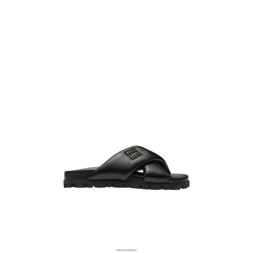 Miu Miu zwartlederen dia's N8F6L347 schoenen