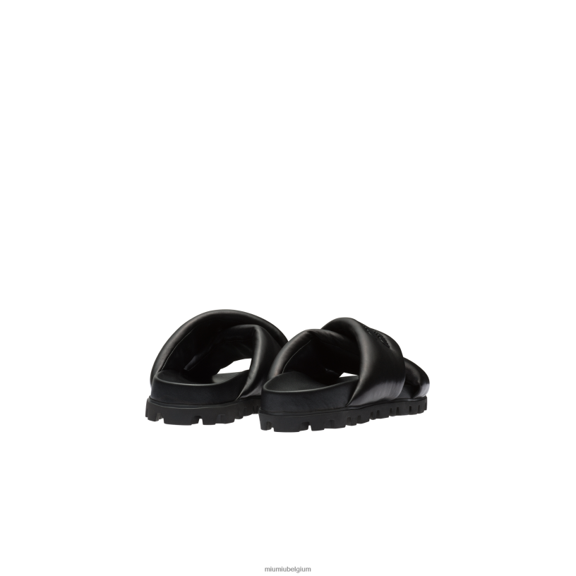 Miu Miu zwartlederen dia's N8F6L347 schoenen