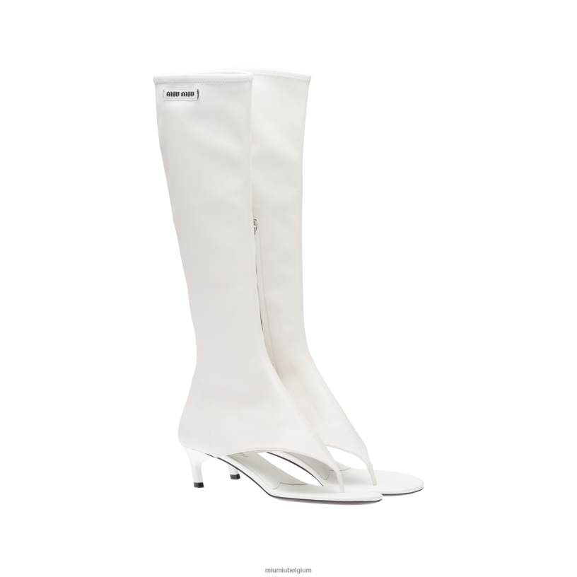 Miu Miu witteenlaarzen van stretch nappaleer N8F6L332 schoenen