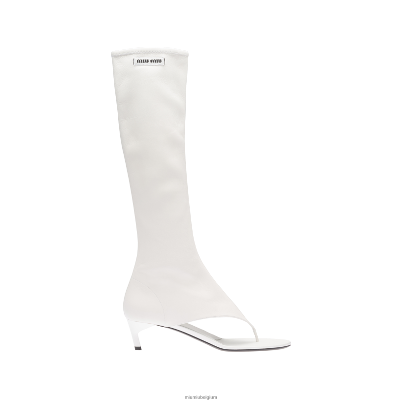 Miu Miu witteenlaarzen van stretch nappaleer N8F6L332 schoenen