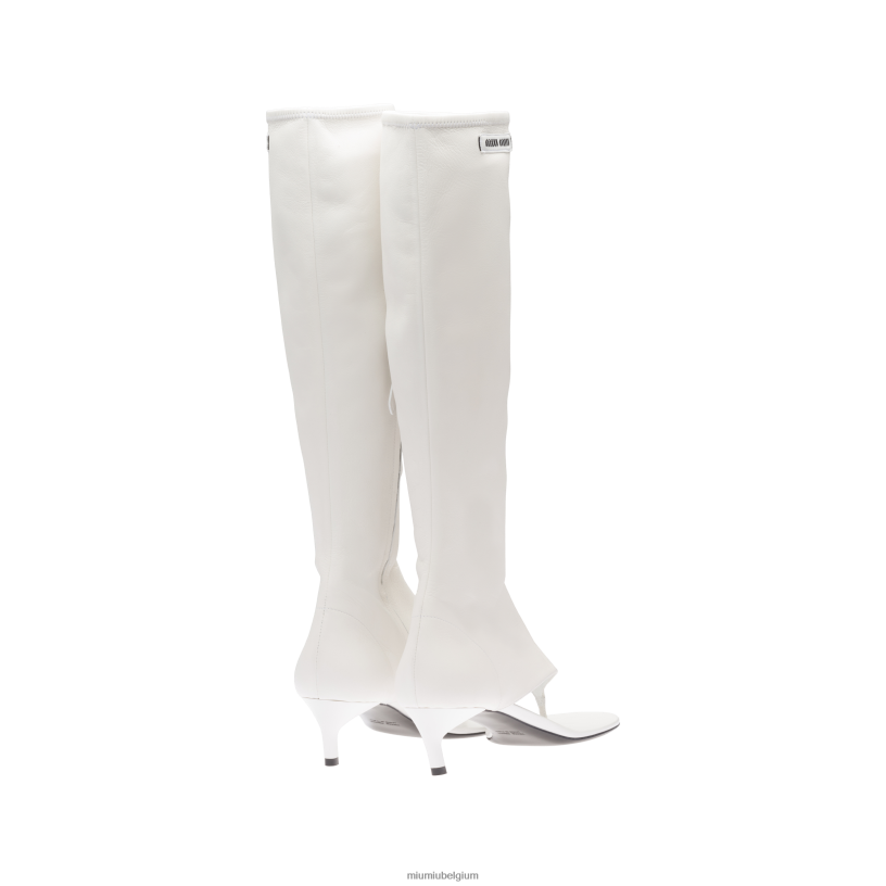 Miu Miu witteenlaarzen van stretch nappaleer N8F6L332 schoenen