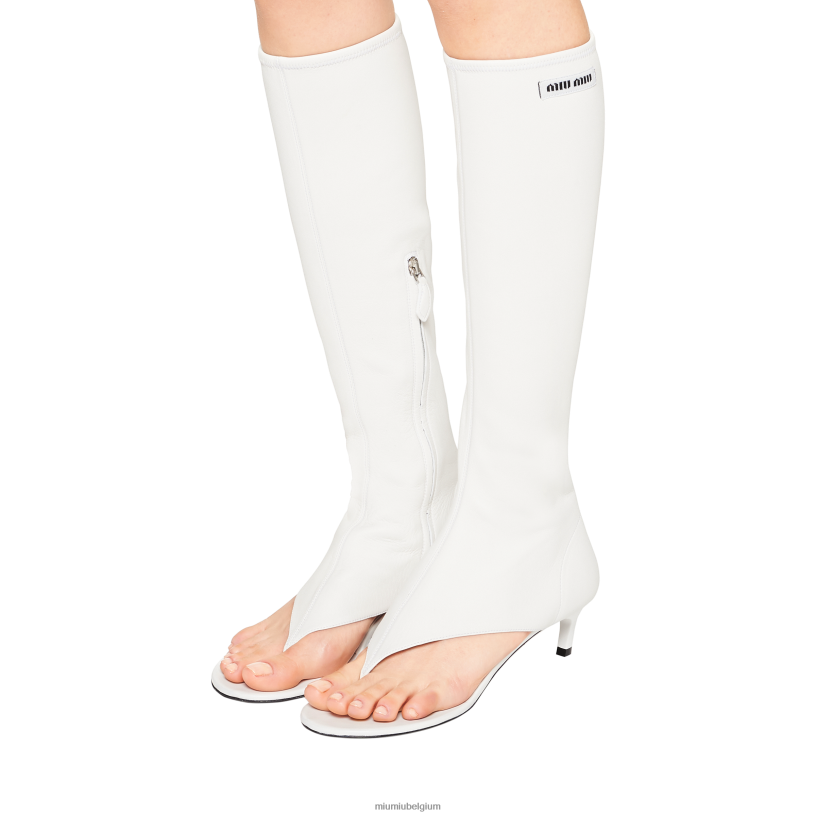 Miu Miu witteenlaarzen van stretch nappaleer N8F6L332 schoenen